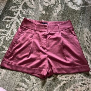 Express High Waist Burgundy Satin Shorts